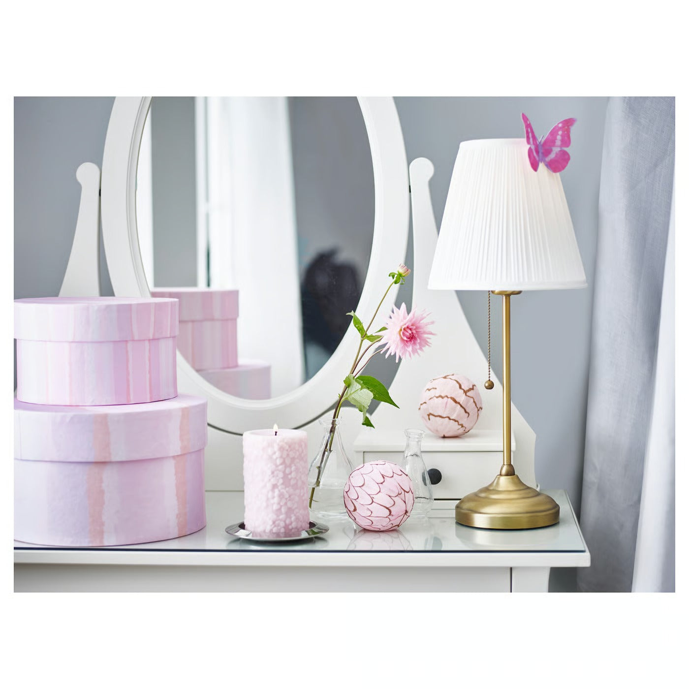 IKEA ARSTID Table lamp, Brass-white