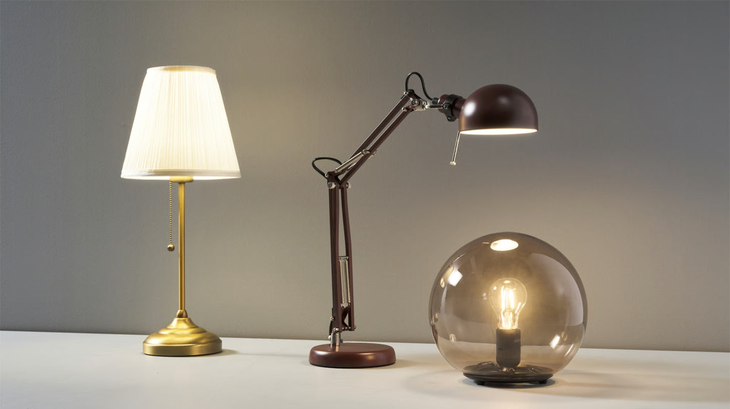IKEA ARSTID Table lamp, Brass-white