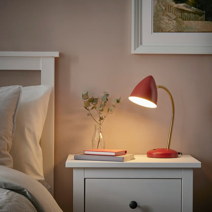 IKEA ISNÅLEN LED work lamp, red/brass color