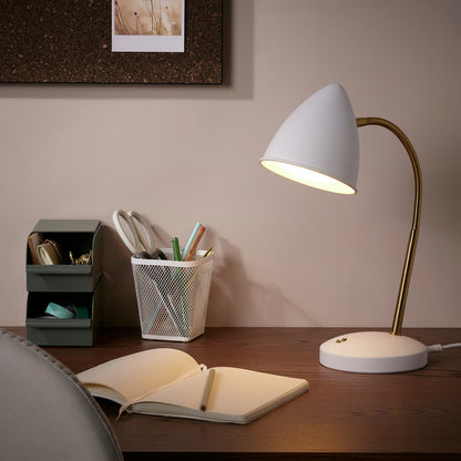 IKEA ISNÅLEN LED work lamp, white/brass color