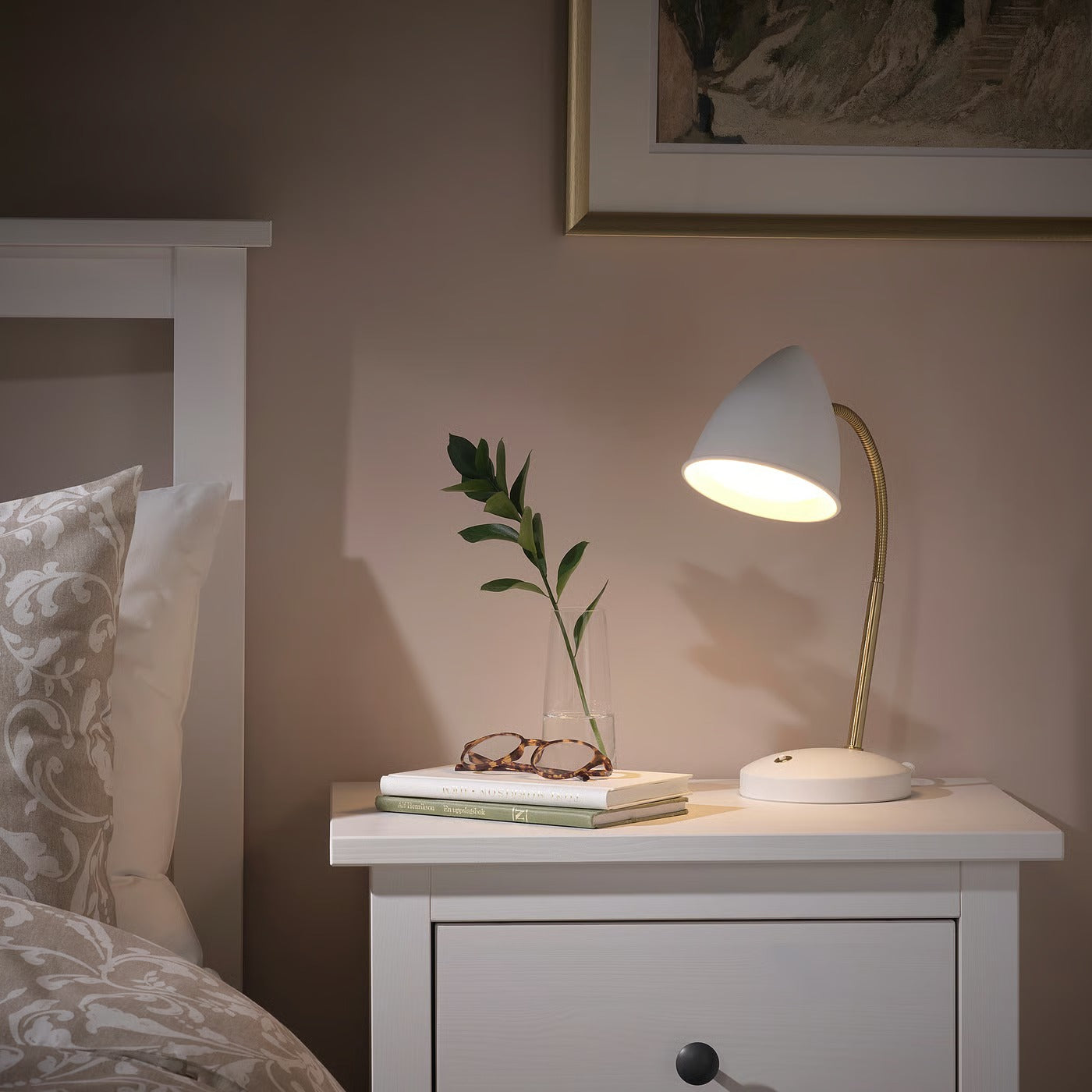 IKEA ISNÅLEN LED work lamp, white/brass color