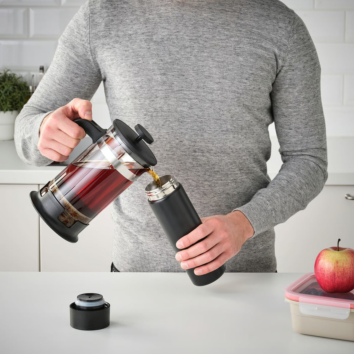 IKEA UNDERSÖKA Insulated steel flask, black, 0.4 l (14 oz)