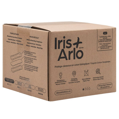 Iris + Arlo Organic Cotton Pantyliners, 250-count