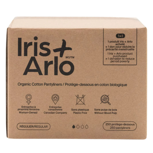 Iris + Arlo Organic Cotton Pantyliners, 250-count