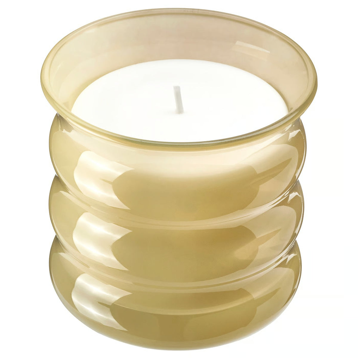 IKEA JUVELTRAST Scented candle in glass, Vanilla light yellow, 50 hr