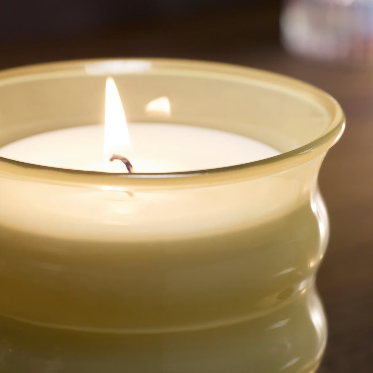 IKEA JUVELTRAST Scented candle in glass, Vanilla light yellow, 50 hr