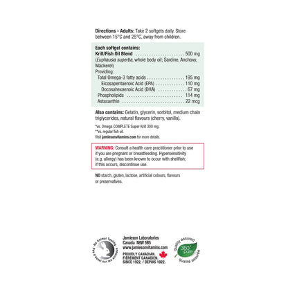 Jamieson Omega Krill Plus 3 x 60 Softgels