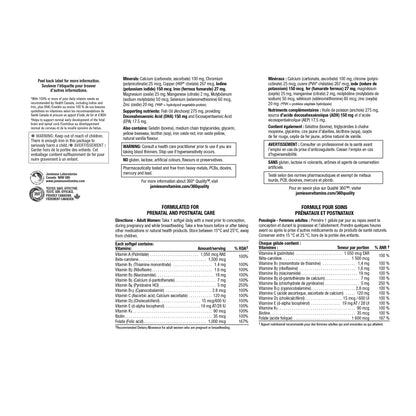 Jamieson Prenatal Complete Multivitamin with DHA, 3 x 60 Softgels