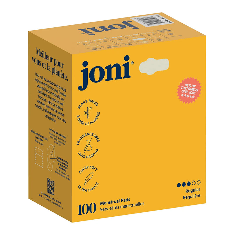 Serviettes hygiéniques régulières Joni Organic, 100 unités