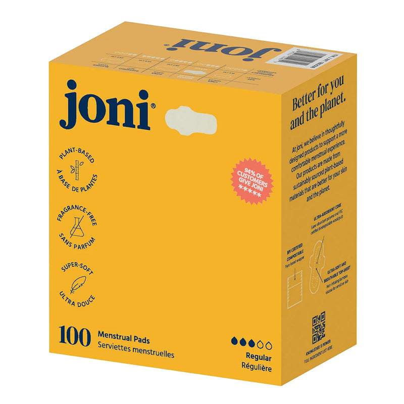 Serviettes hygiéniques régulières Joni Organic, 100 unités