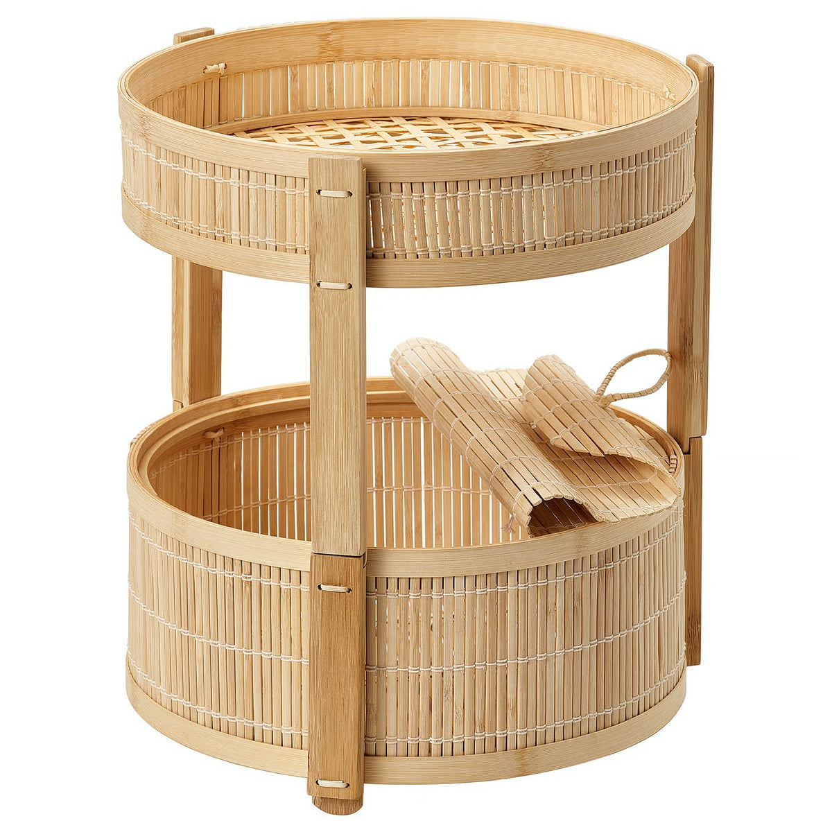 IKEA KANELMOTT Vegetable/fruit basket, set of 2, bamboo