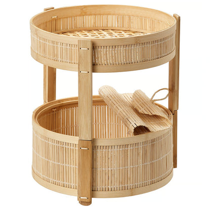 IKEA KANELMOTT Vegetable/fruit basket, set of 2, bamboo