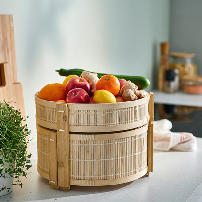 IKEA KANELMOTT Vegetable/fruit basket, set of 2, bamboo