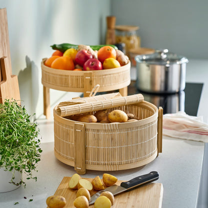 IKEA KANELMOTT Vegetable/fruit basket, set of 2, bamboo
