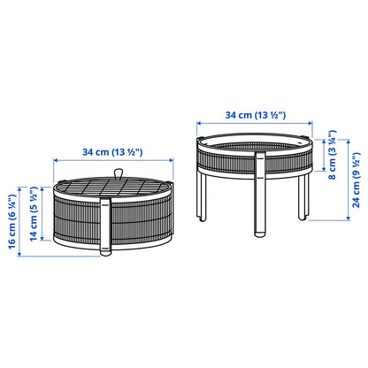 IKEA KANELMOTT Vegetable/fruit basket, set of 2, bamboo