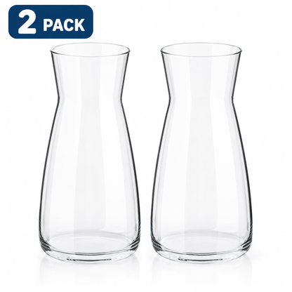 (2 PACK) IKEA 1L Clear Glass Carafe – Beverage Pitcher & Decorative Vase, 34 oz