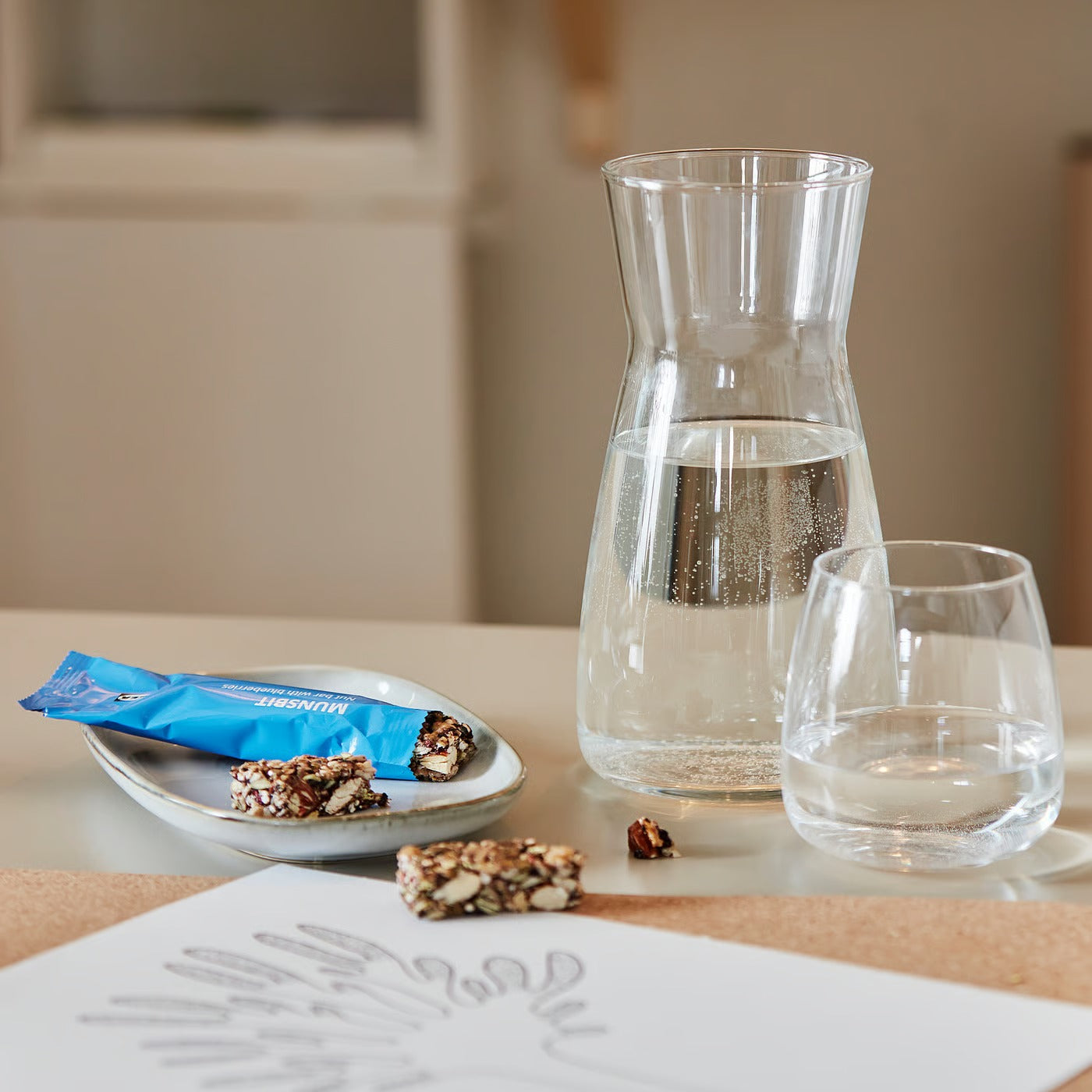 (2 PACK) IKEA 1L Clear Glass Carafe – Beverage Pitcher & Decorative Vase, 34 oz