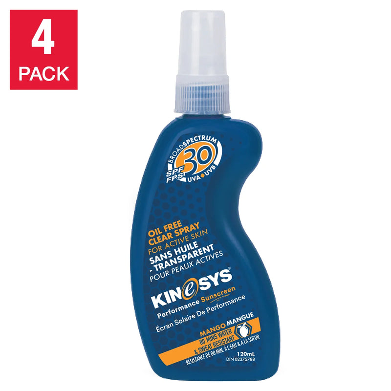 Spray solaire KINeSYS Mangue FPS 30, 4 x 120 ml