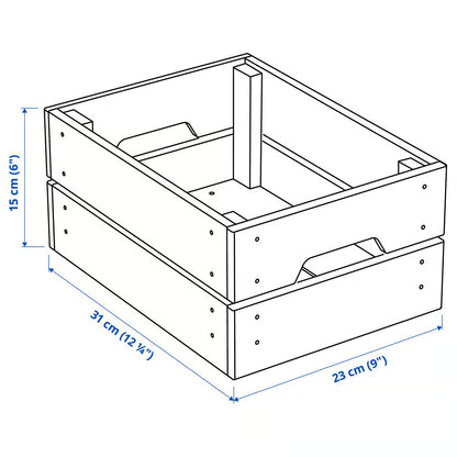 IKEA KNAGGLIG Box, pine, 23x31x15 cm (9x12 ¼x6 ")