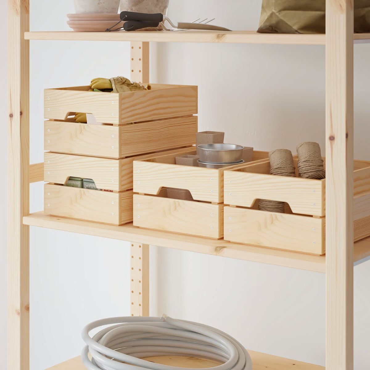 IKEA KNAGGLIG Box, pine, 23x31x15 cm (9x12 ¼x6 ")