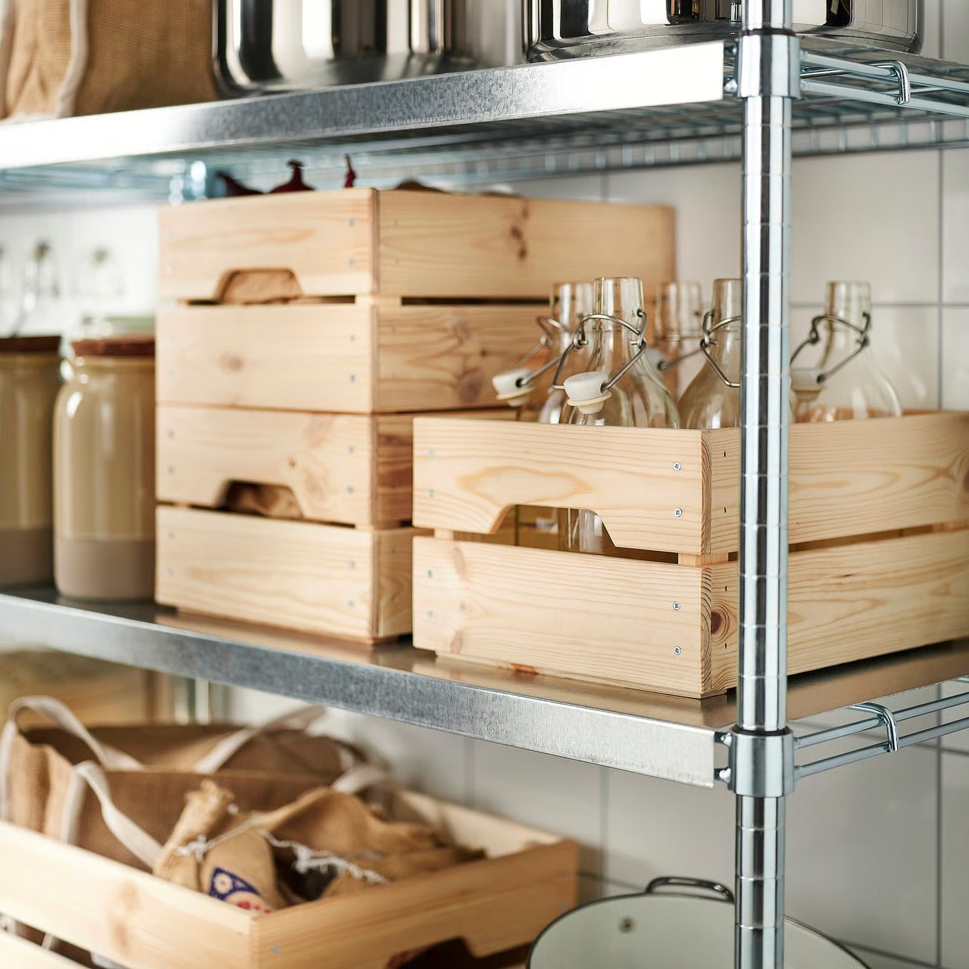 IKEA KNAGGLIG Box, pine, 23x31x15 cm (9x12 ¼x6 ")
