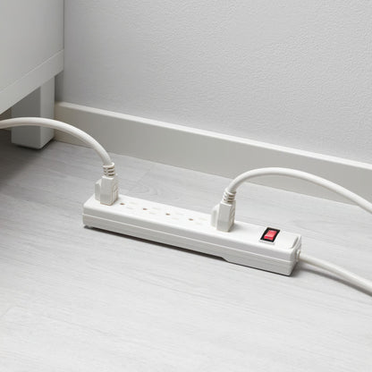 (2 PACK) IKEA KOPPLA 6 outlet power strip with switch, grounded white, 0.5 m (19 ¾ ")