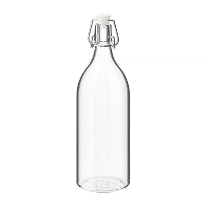(3 Piece) IKEA KORKEN Bottle with stopper, clear glass, 1 l (34 oz)