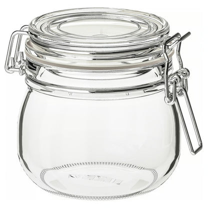 (6 Piece) IKEA KORKEN Jar with lid, clear glass, 0.5 l (17 oz)