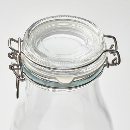 (3 Piece) IKEA KORKEN Bottle shaped jar with lid, clear glass, 1 l (34 oz)