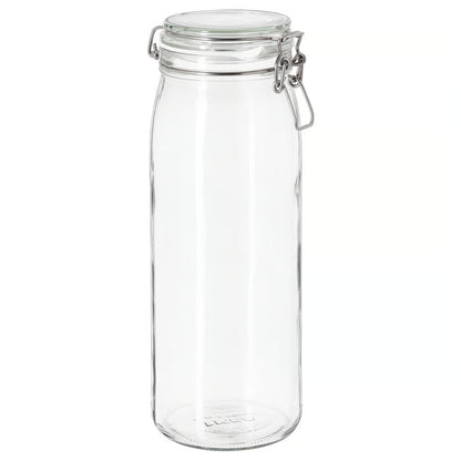 (6 Piece) IKEA KORKEN Jar with lid, clear glass, 2 l (2.1 qt)