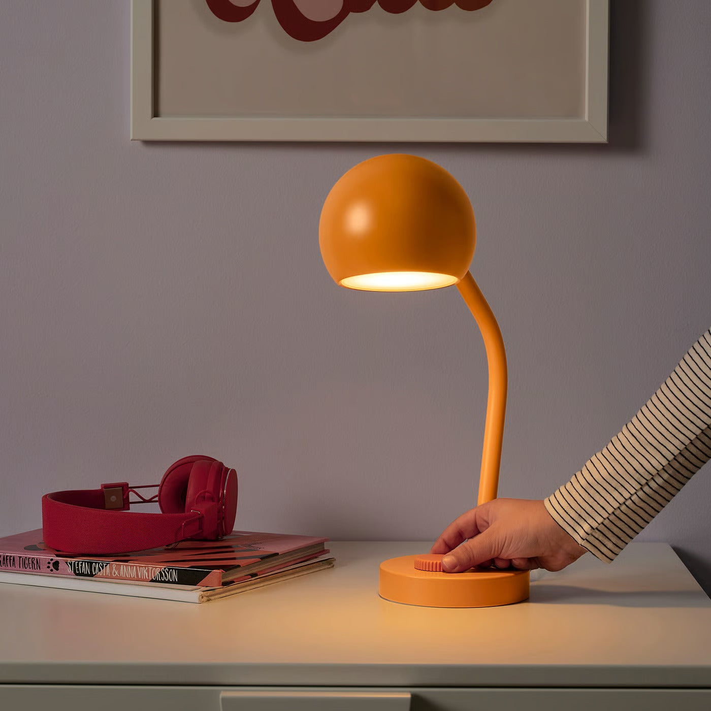 IKEA KORVSNÖRE LED desk lamp, dimmable/orange