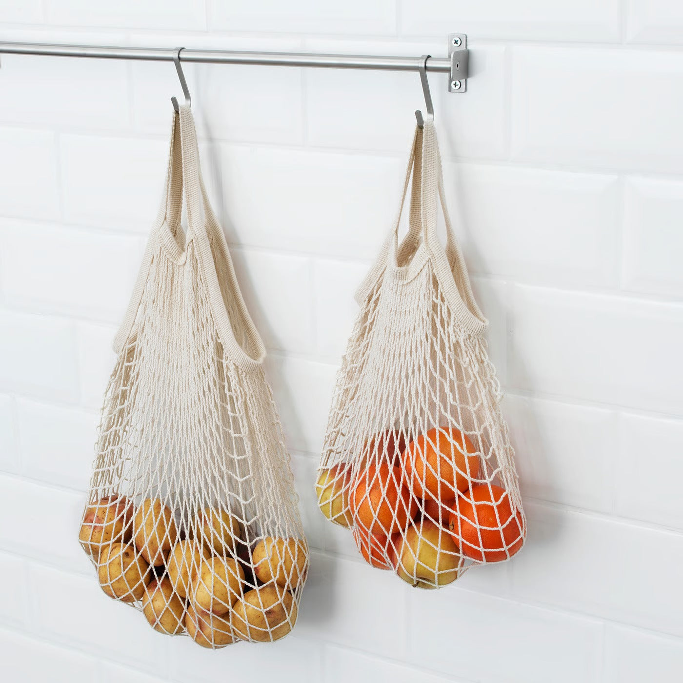 IKEA KUNGSFORS Mesh bag, set of 2, natural