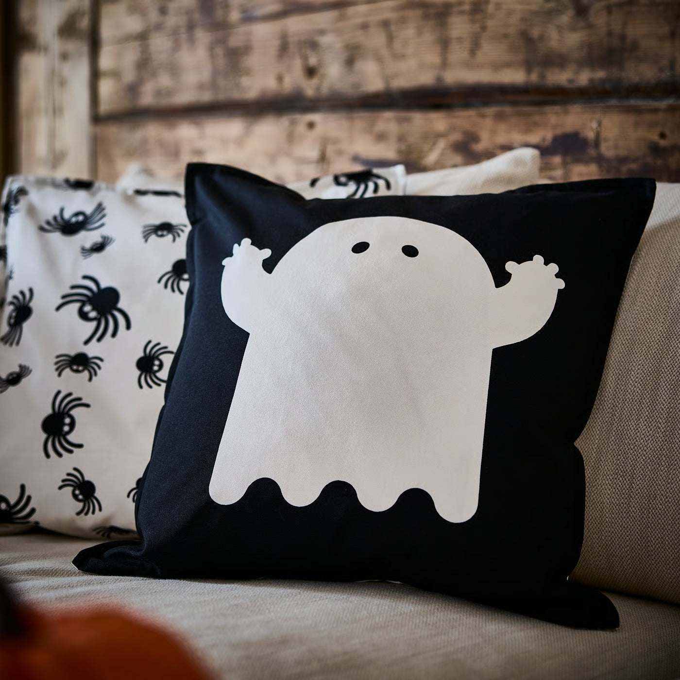 IKEA KUSTFYR Halloween Cushion Cover 50 x 50 cm (20 x 20 in) - Black & White