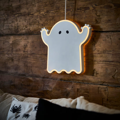 IKEA KUSTFYR LED hanging decoration, ghost battery operated/white