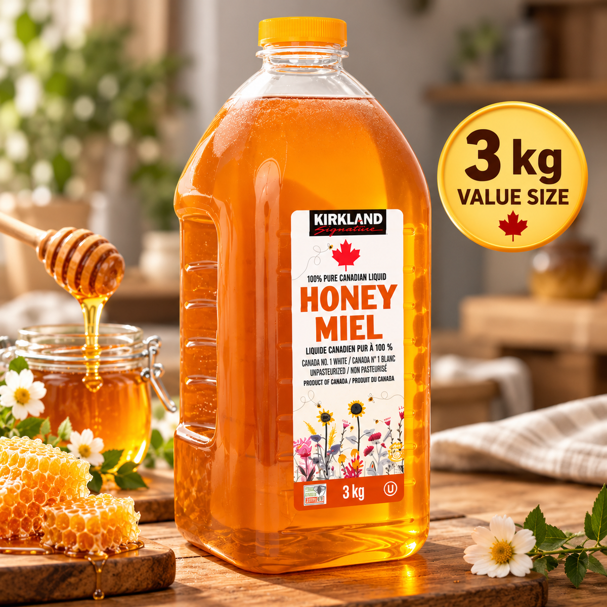 Kirkland Signature 100% Pure Liquid Honey, 3 kg