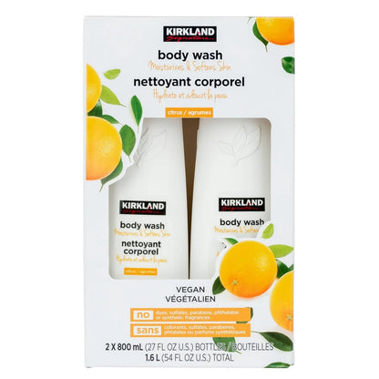 Kirkland Signature Citrus Body Wash – 2 x 800 mL | Refreshing & Moisturizing Daily Shower Gel
