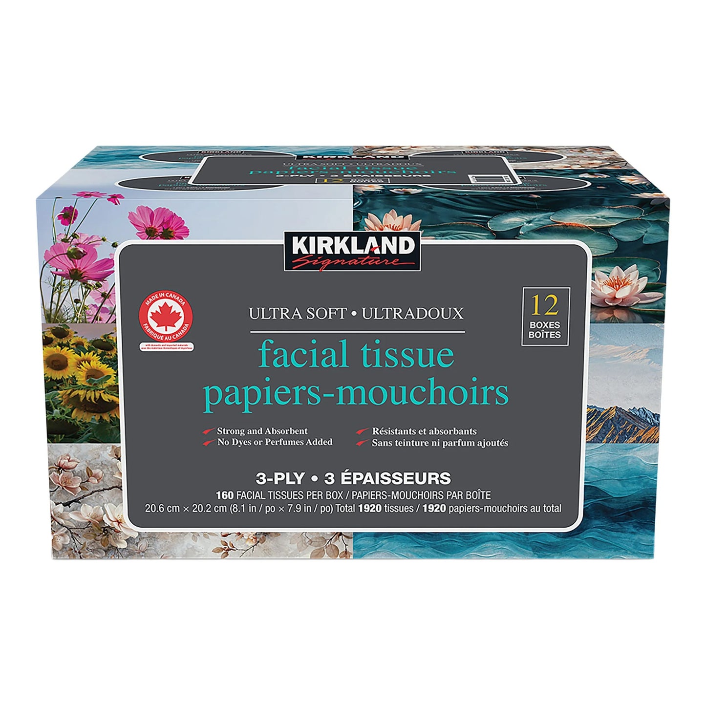 Kirkland Signature Ultra Soft Facial Tissues – 12 Pack | Gentle, Strong & Soft Everyday Facial Tissues for Home or Office Use