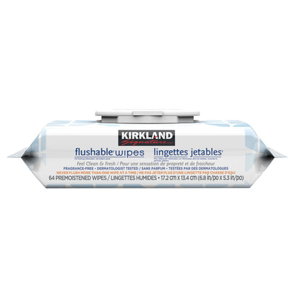 Kirkland Signature Flushable Wipes – 640 Count | Gentle, Strong & Hygienic Everyday Cleaning Wipes