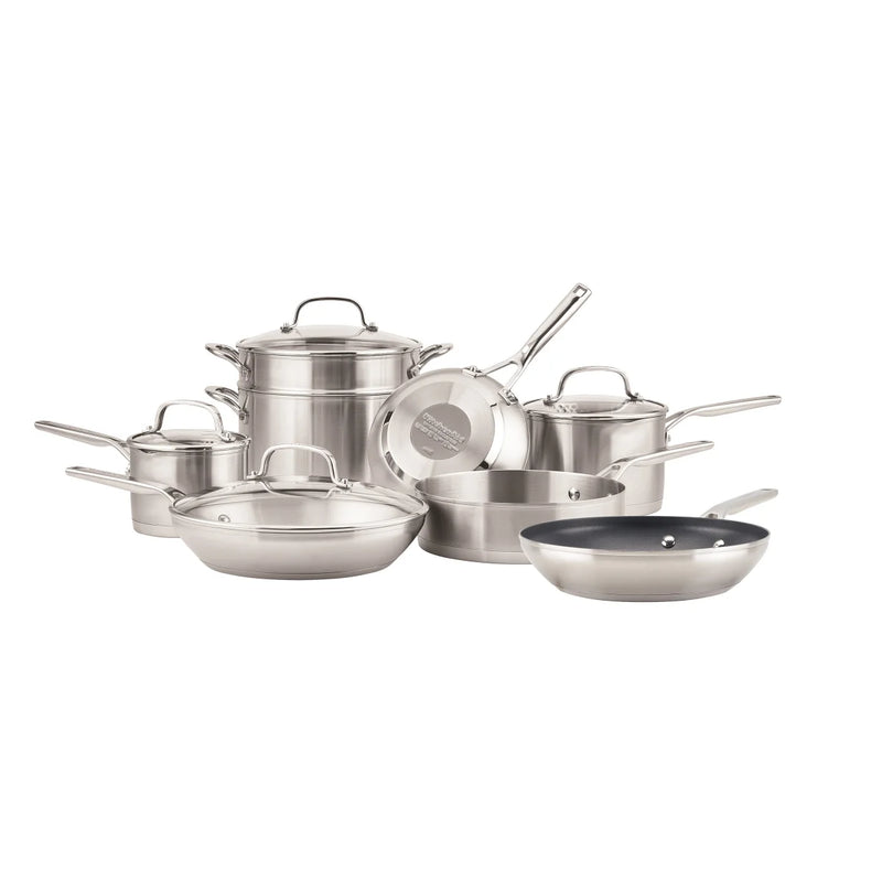 KitchenAid 3-ply Stainless Steel Cookware Set, 12-piece