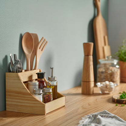 IKEA CHOKLADHAJ Kitchen countertop organizer, wood, 20x18x16 cm (7 7/8x7 1/8x6 1/4 ")