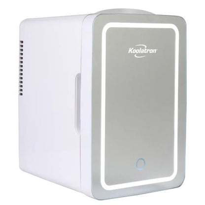 Koolatron 6L Compact Cosmetics Mini Fridge with LED Lighted Dimmable Makeup Mirror | Portable Beauty Skincare Cooler