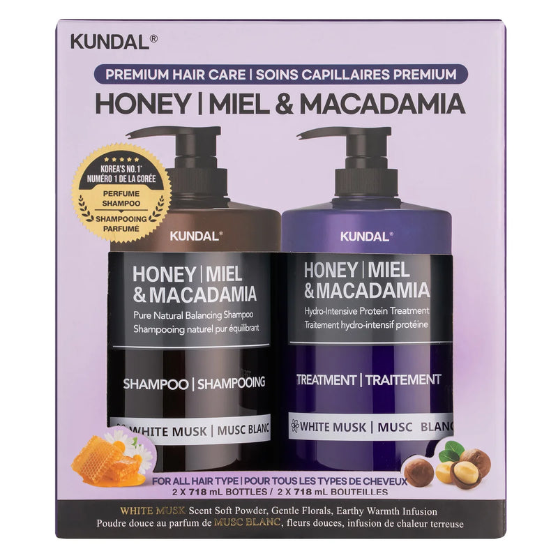 Shampoing et soin Kundal au miel et à la macadamia, 2 x 718 ml