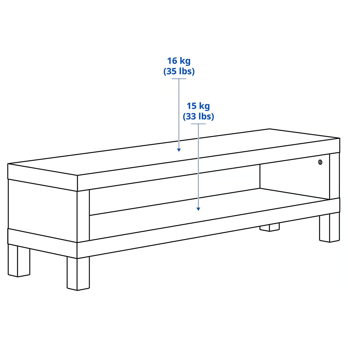 IKEA LACK TV bench, black-brown, 120x35x36 cm (47 1/4x13 3/4x14 1/8 ")