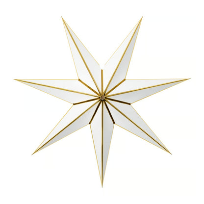 IKEA 70 cm Star-Shaped Paper Lamp Shade, White & Gold Colour, Indoor Decorative Shade