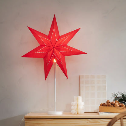 IKEA 56 cm Star-Shaped Paper Lamp Shade, Red, Indoor Decorative Shade