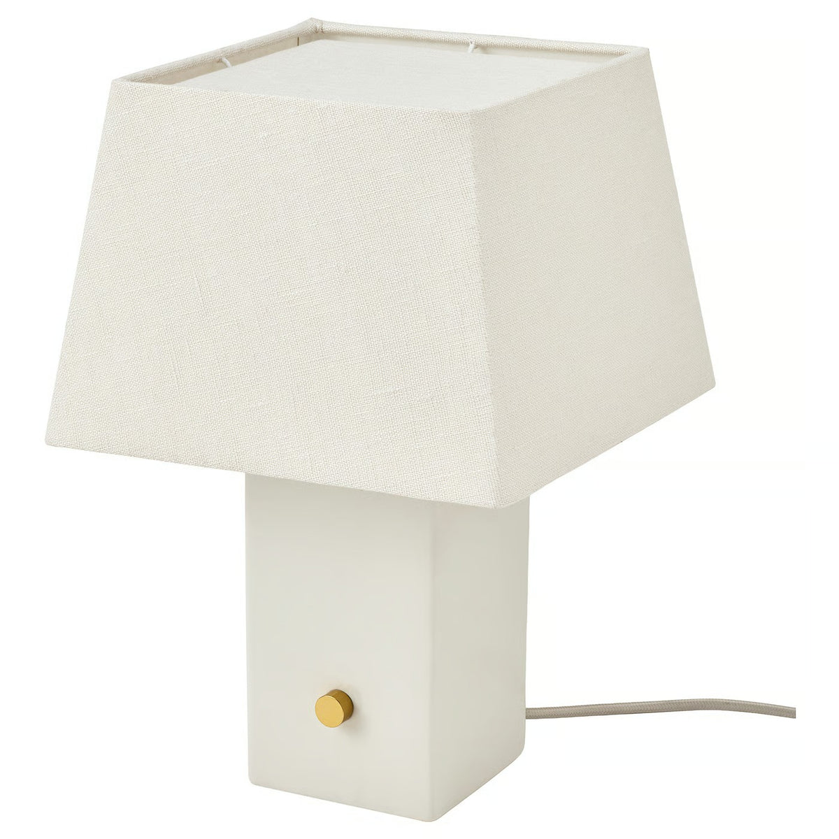 IKEA Ceramic Table Lamp with Linen Shade, Dimmable, 35 cm