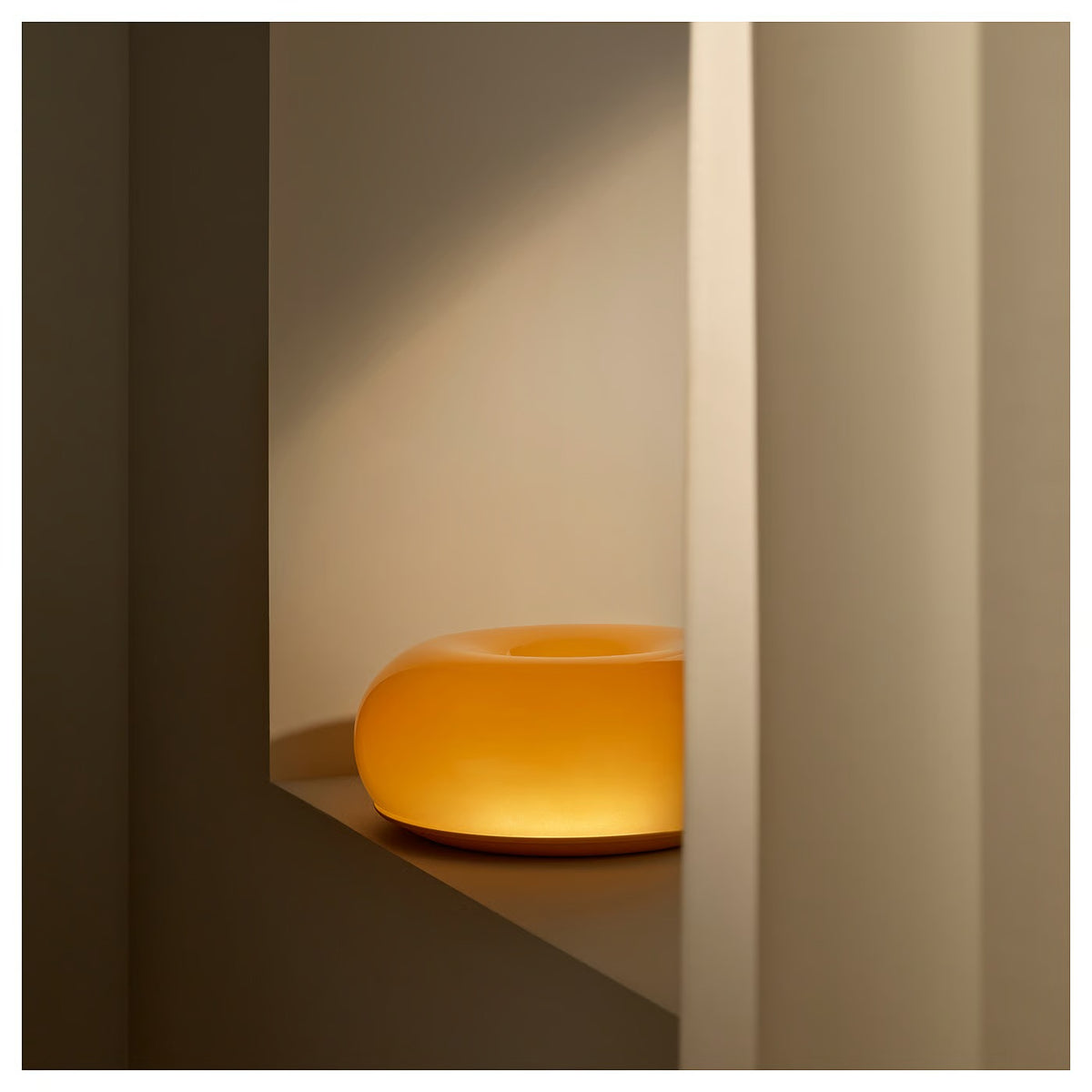 IKEA VARMBLIXT LED Table/Wall Lamp, Orange Glass, Round, 30 cm