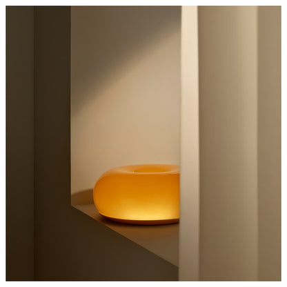 IKEA VARMBLIXT LED Table/Wall Lamp, Orange Glass, Round, 30 cm