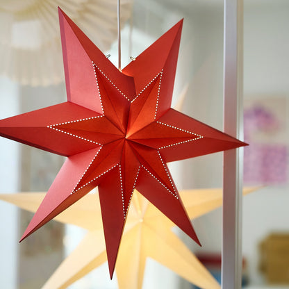 IKEA 56 cm Star-Shaped Paper Lamp Shade, Red, Indoor Decorative Shade