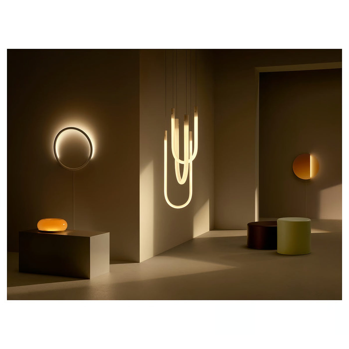 IKEA VARMBLIXT LED Table/Wall Lamp, Orange Glass, Round, 30 cm